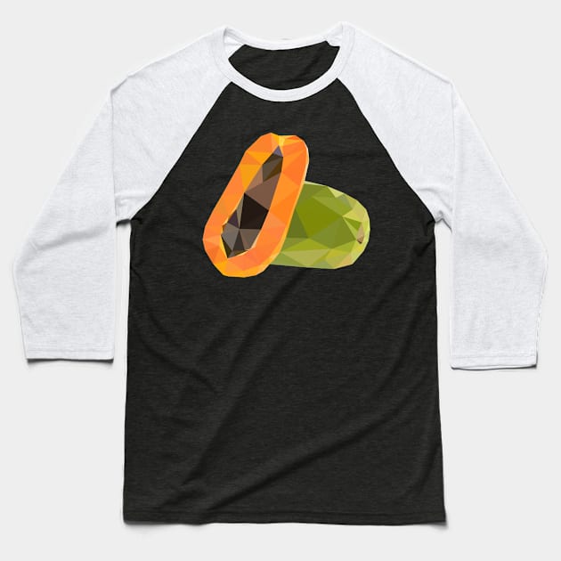 Papaya Baseball T-Shirt by Dheograft